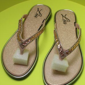 Lily Gold and Pink Sandals